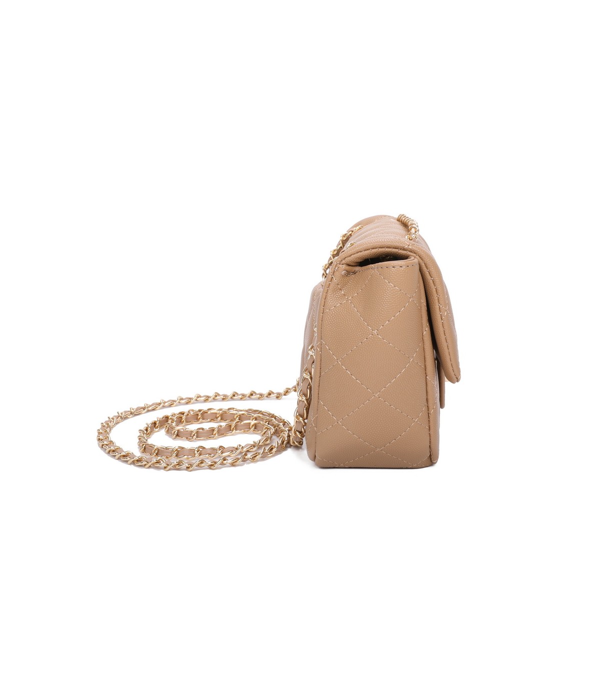 T11506 - Bolso bandolera con cadena dorada y cierre de pestillo