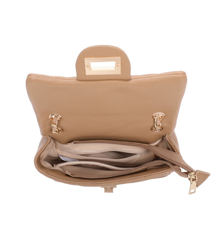 T11506 - Bolso bandolera con cadena dorada y cierre de pestillo