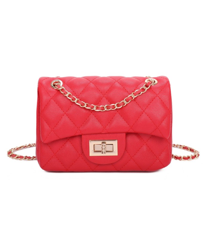 T11506 - Bolso bandolera con cadena dorada y cierre de pestillo