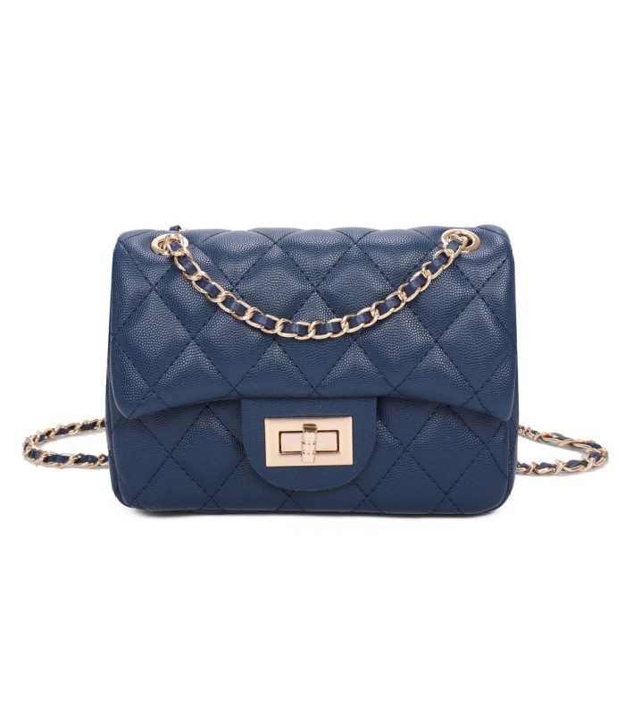 T11506 - Bolso bandolera con cadena dorada y cierre de pestillo