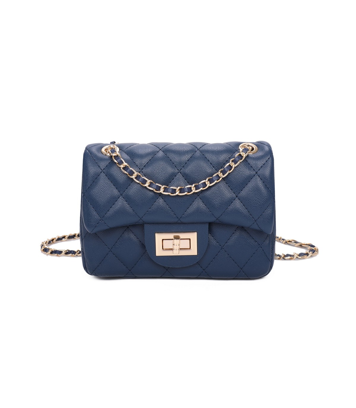 T11506 - Bolso bandolera con cadena dorada y cierre de pestillo