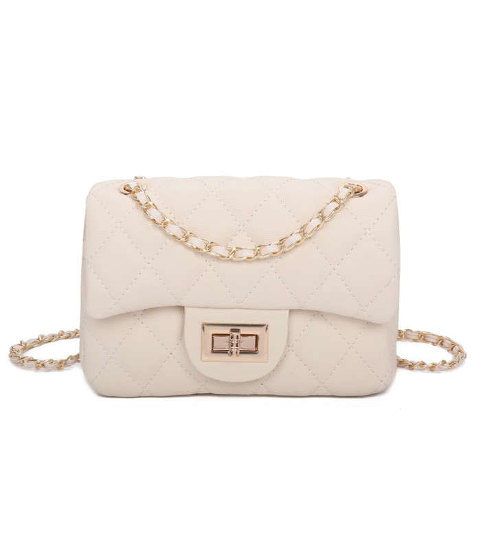 T11506 - Bolso bandolera con cadena dorada y cierre de pestillo