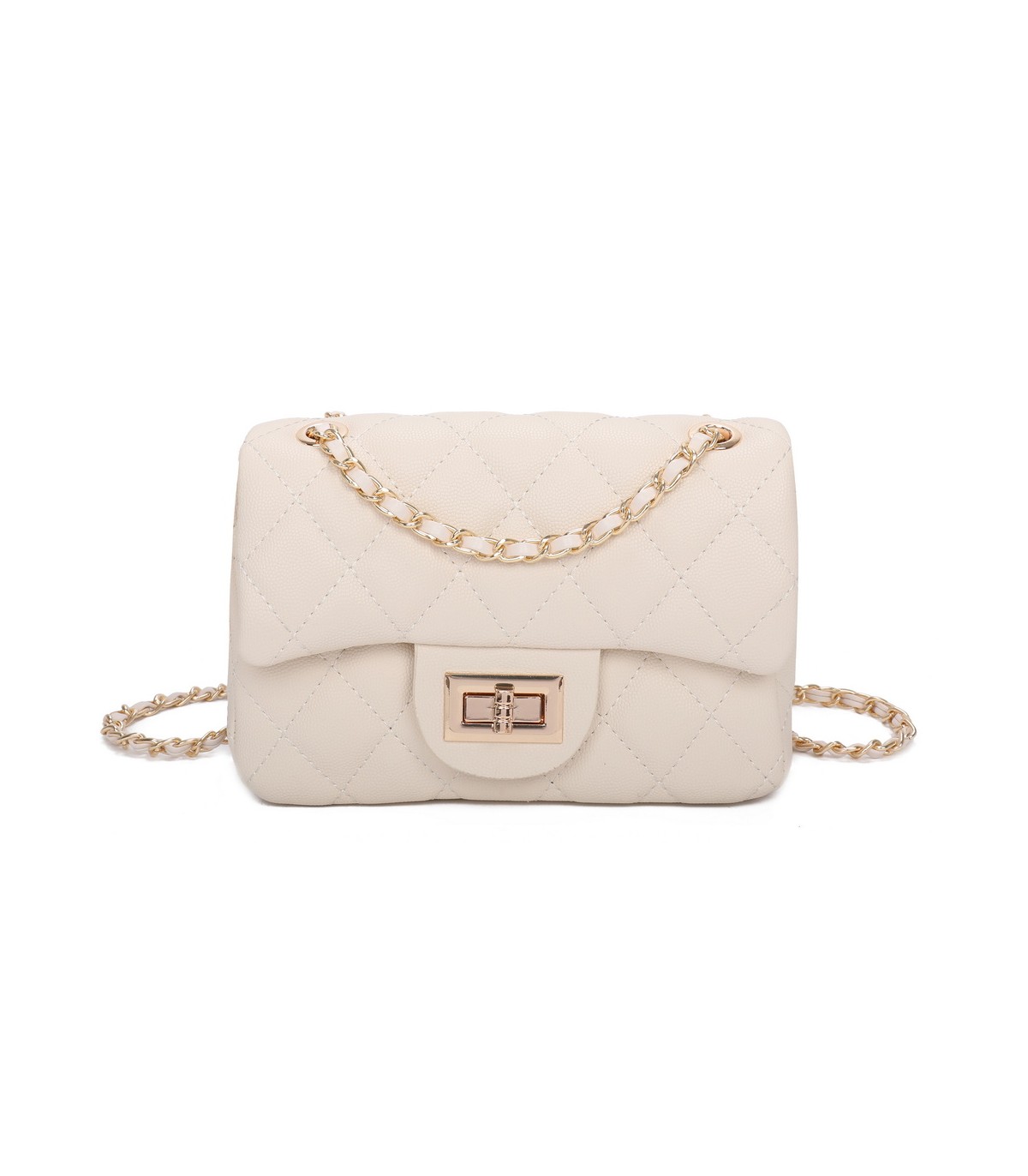 T11506 - Bolso bandolera con cadena dorada y cierre de pestillo