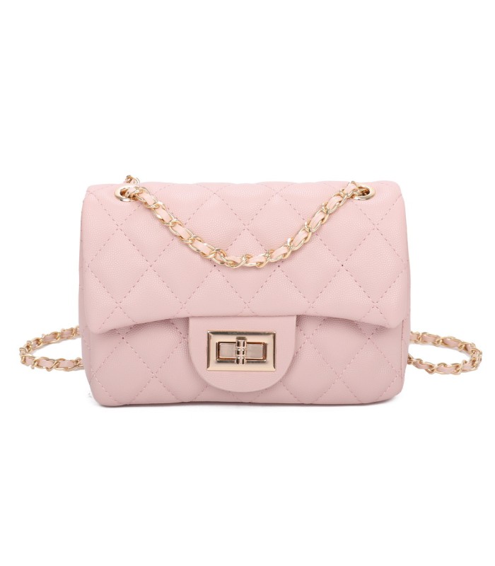 T11506 - Bolso bandolera con cadena dorada y cierre de pestillo