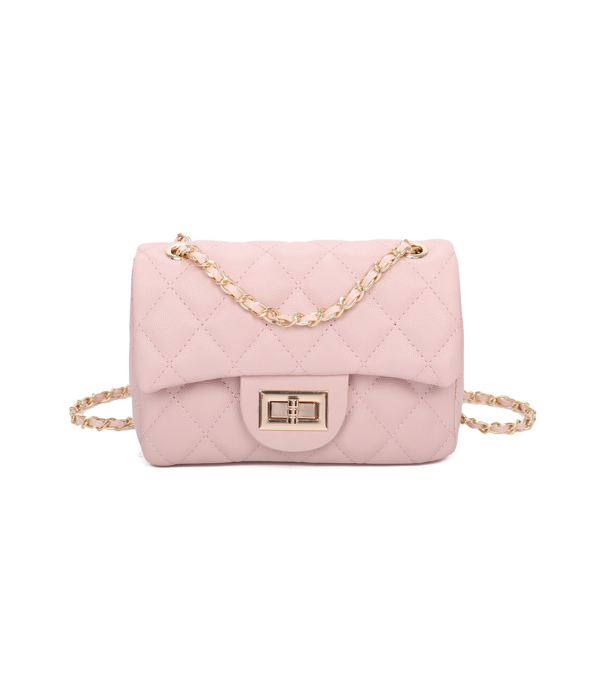 T11506 - Bolso bandolera con cadena dorada y cierre de pestillo