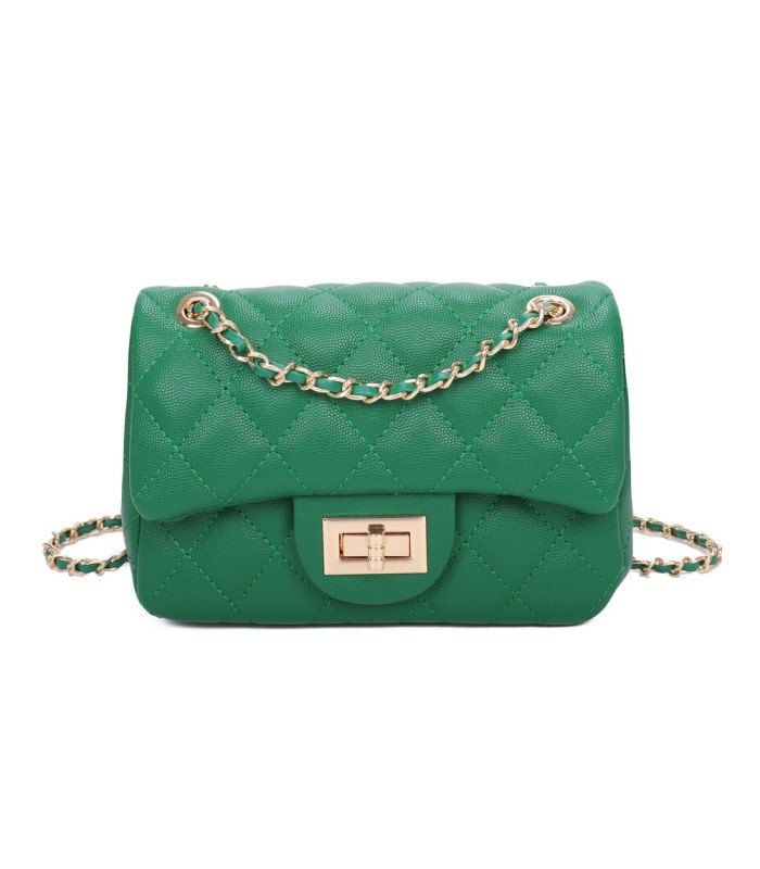 T11506 - Bolso bandolera con cadena dorada y cierre de pestillo
