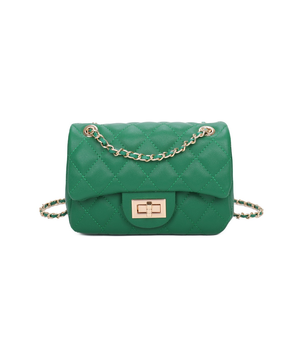 T11506 - Bolso bandolera con cadena dorada y cierre de pestillo