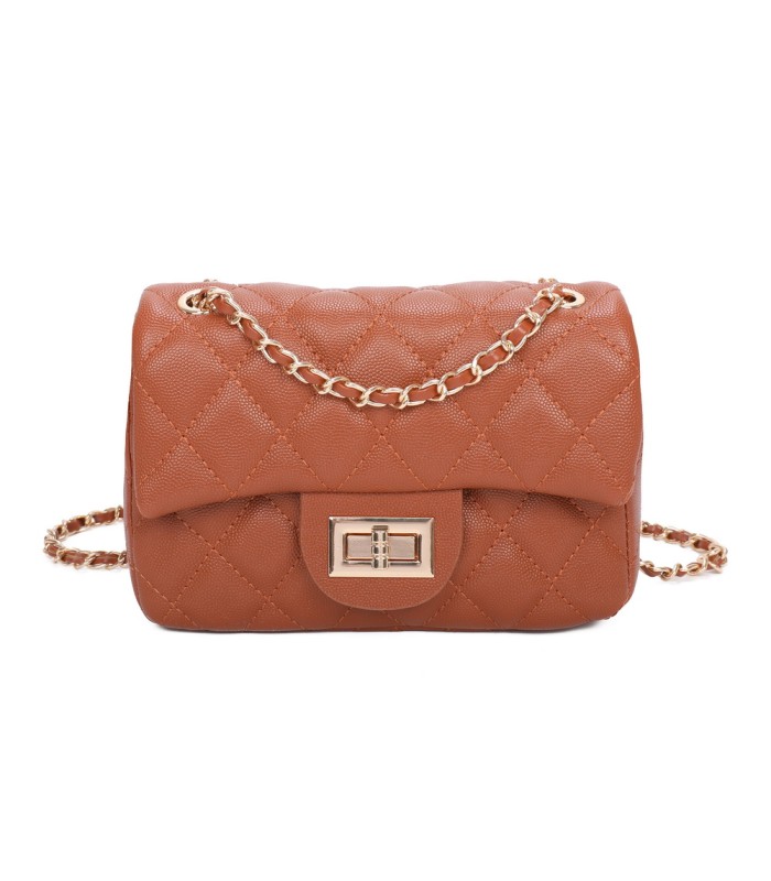 T11506 - Bolso bandolera con cadena dorada y cierre de pestillo