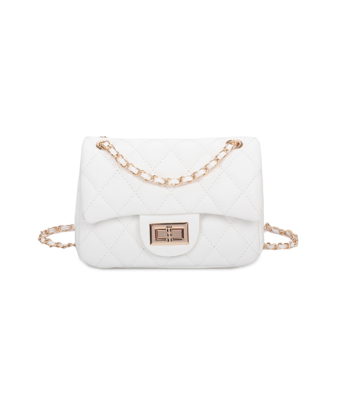 T11506 - Bolso bandolera con cadena dorada y cierre de pestillo