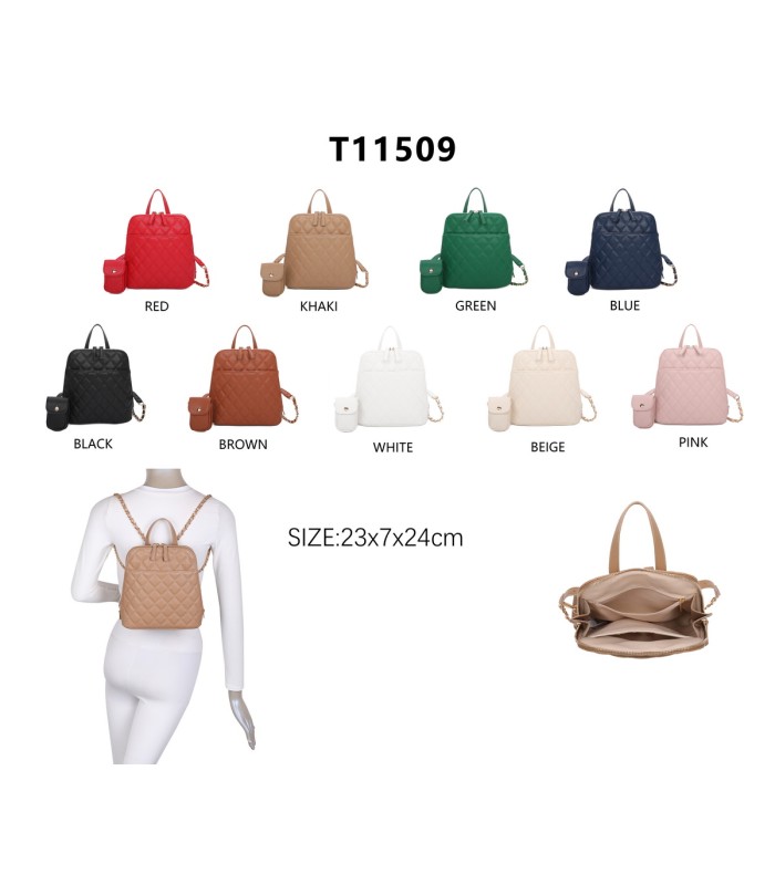 T11509 - Mochila con portamóvil y asa  con bolsillo trasero de cremallera