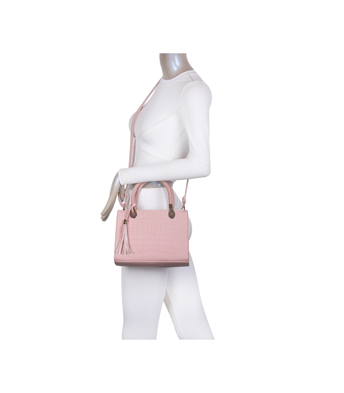 T11417 - Bolso bandolera para mujer con adorno de borla