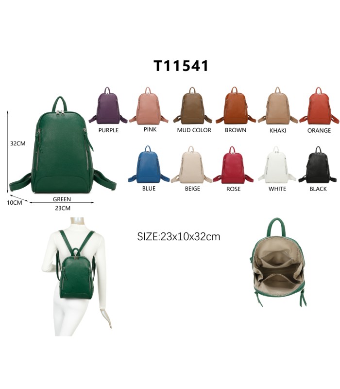T11541 - Mochila con cremallera y bolsillo trasero