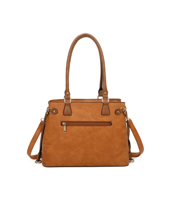 T11535 - Bolso de asa larga con bolsillo trasero con cremallera