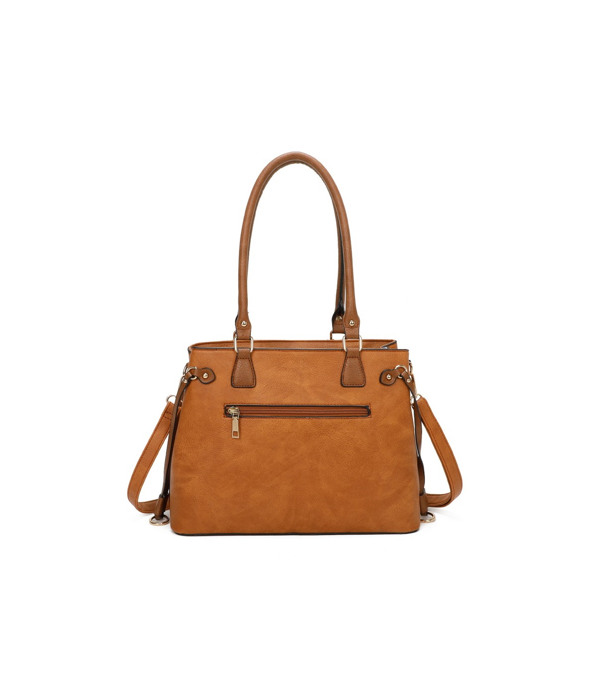 T11535 - Bolso de asa larga con bolsillo trasero con cremallera