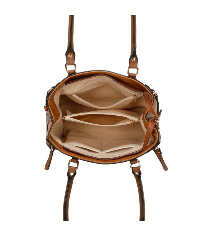 T11535 - Bolso de asa larga con bolsillo trasero con cremallera