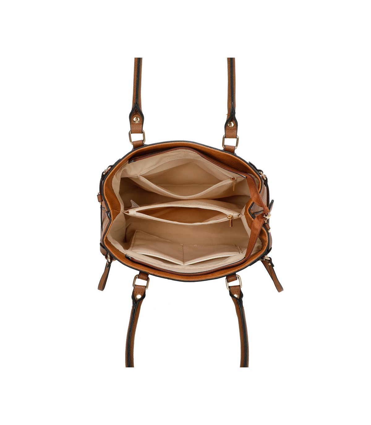 T11535 - Bolso de asa larga con bolsillo trasero con cremallera