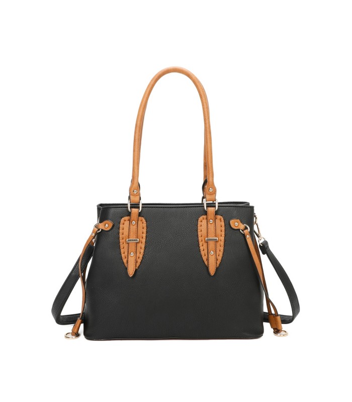 T11535 - Bolso de asa larga con bolsillo trasero con cremallera