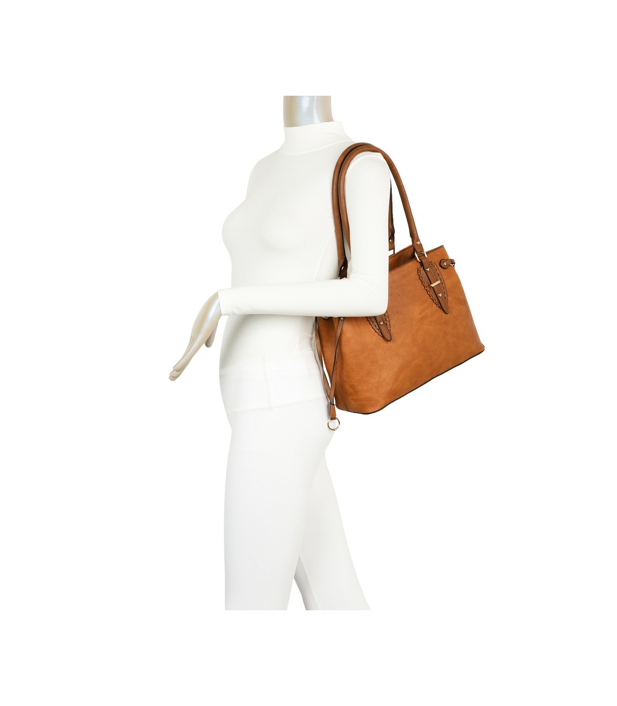T11535 - Bolso de asa larga con bolsillo trasero con cremallera