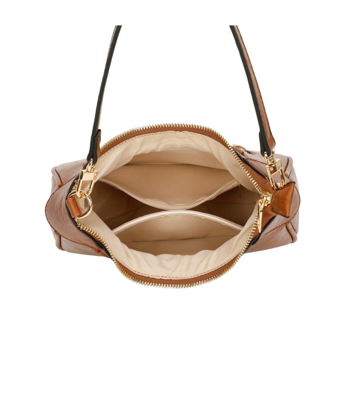 T11522 - Bolso bandolera estilo hobo con mandala bordado