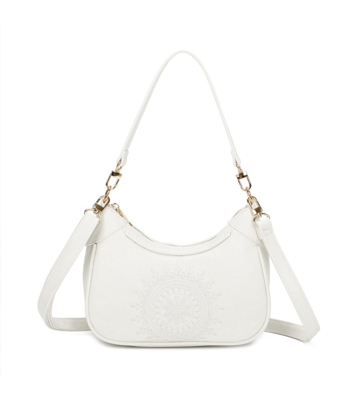T11522 - Bolso bandolera estilo hobo con mandala bordado