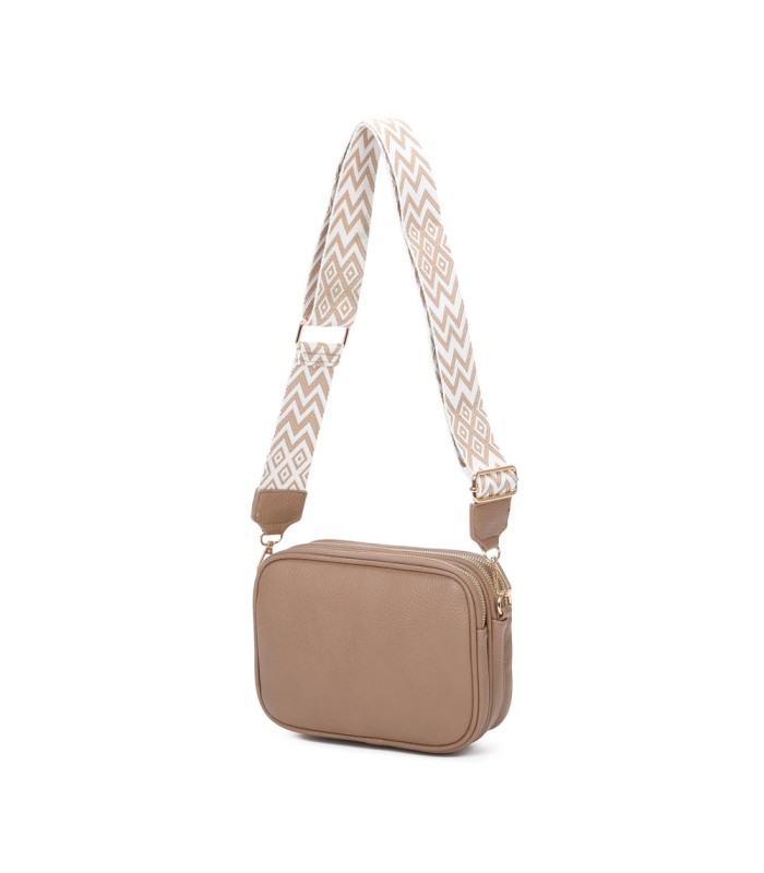 T11696 - Bolso con bandolera ancha de colores y doble compartimento interior