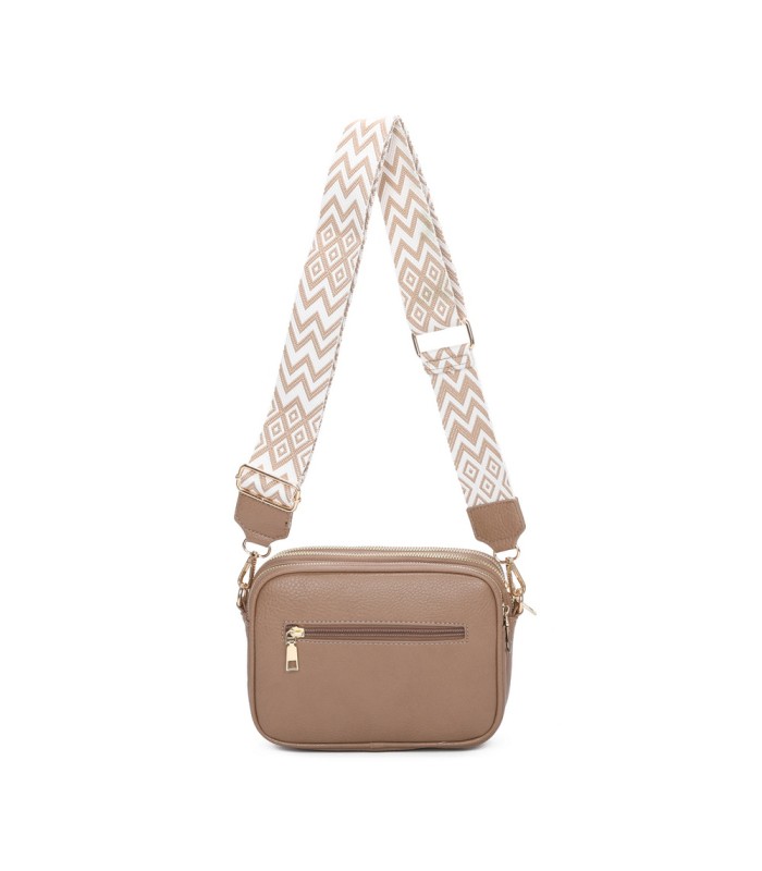 T11696 - Bolso con bandolera ancha de colores y doble compartimento interior