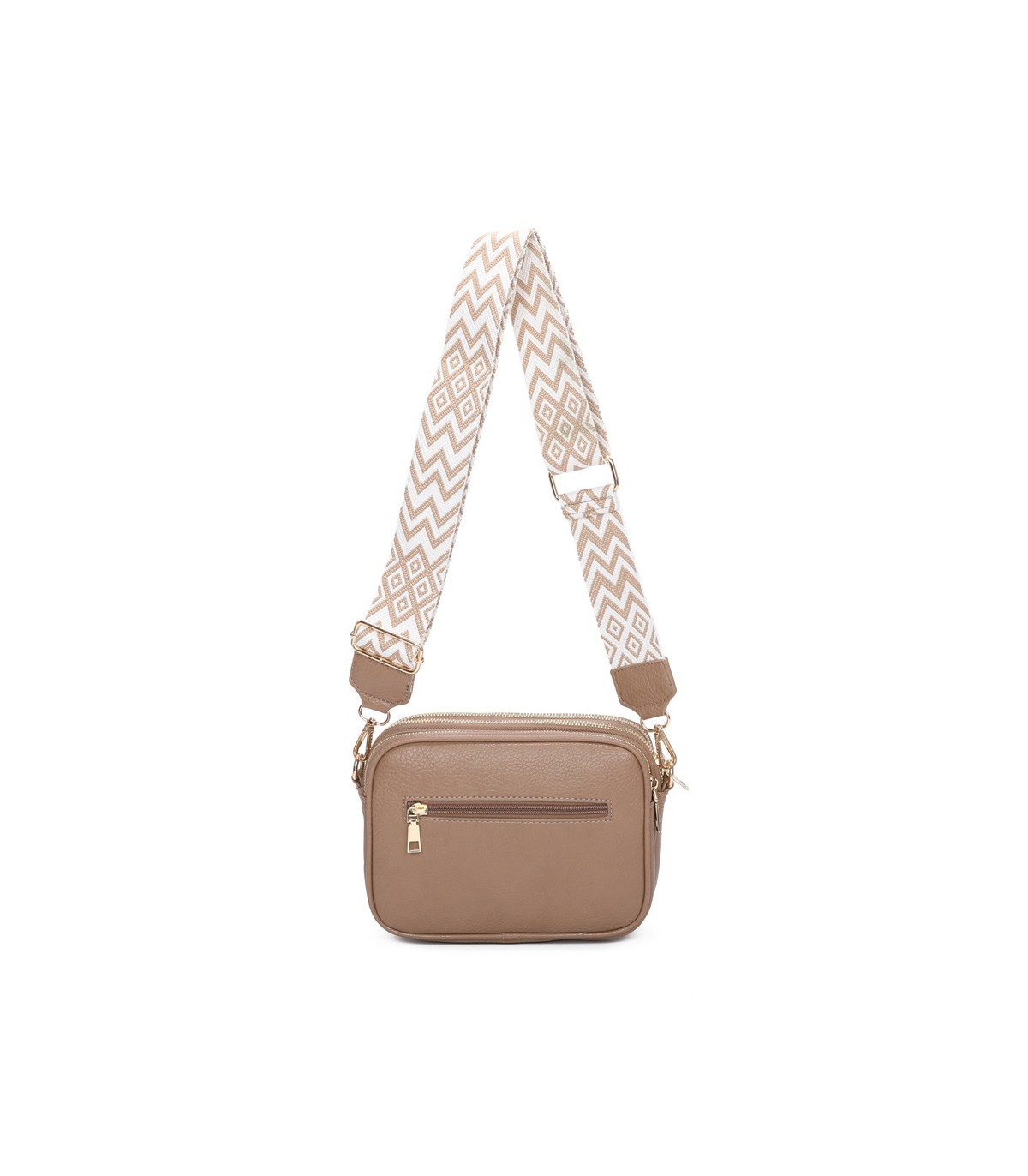 T11696 - Bolso con bandolera ancha de colores y doble compartimento interior