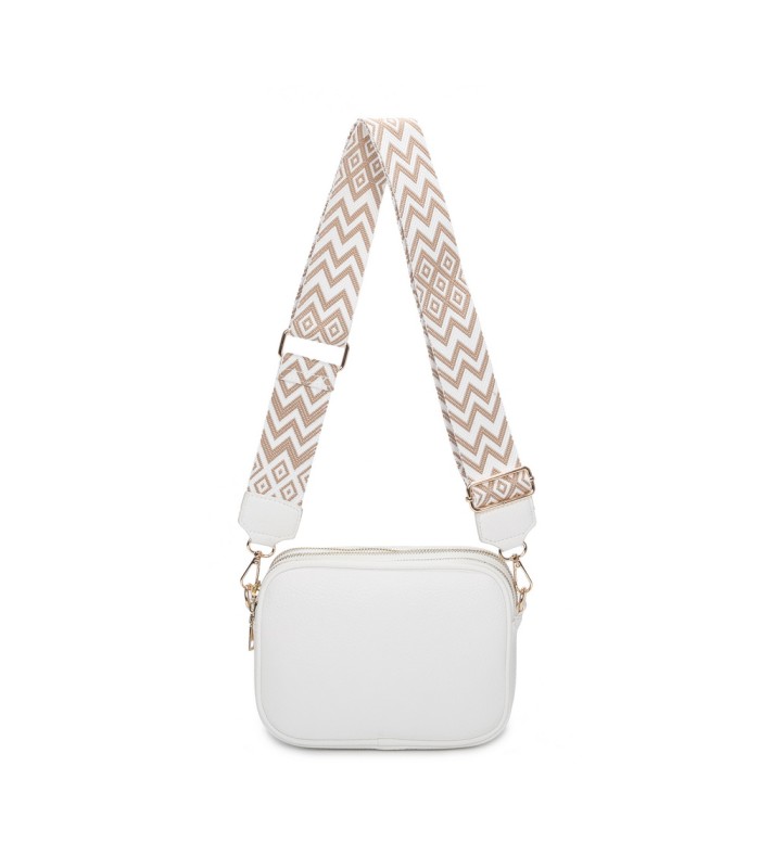 T11696 - Bolso con bandolera ancha de colores y doble compartimento interior