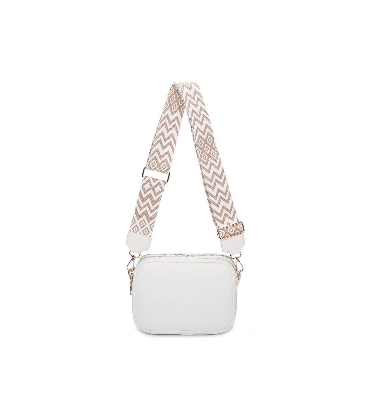 T11696 - Bolso con bandolera ancha de colores y doble compartimento interior