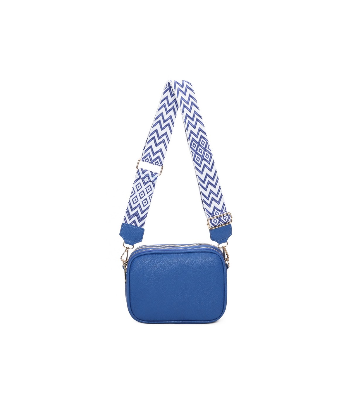T11696 - Bolso con bandolera ancha de colores y doble compartimento interior