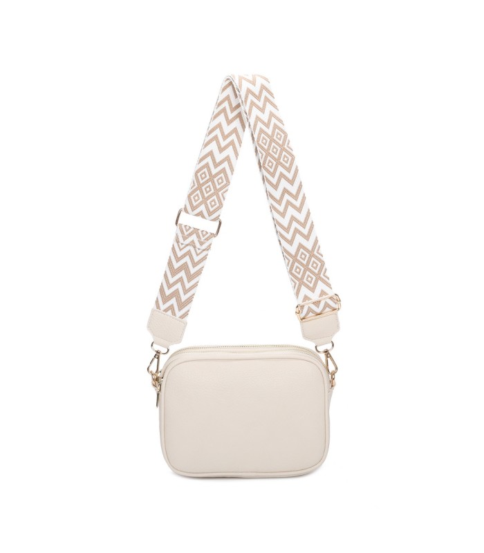T11696 - Bolso con bandolera ancha de colores y doble compartimento interior