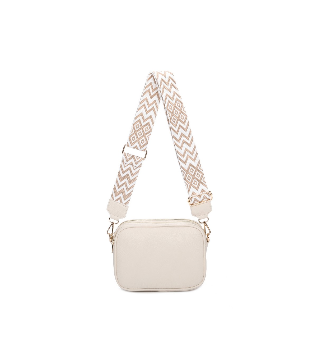 T11696 - Bolso con bandolera ancha de colores y doble compartimento interior