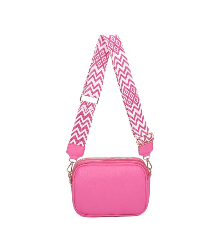 T11696 - Bolso con bandolera ancha de colores y doble compartimento interior