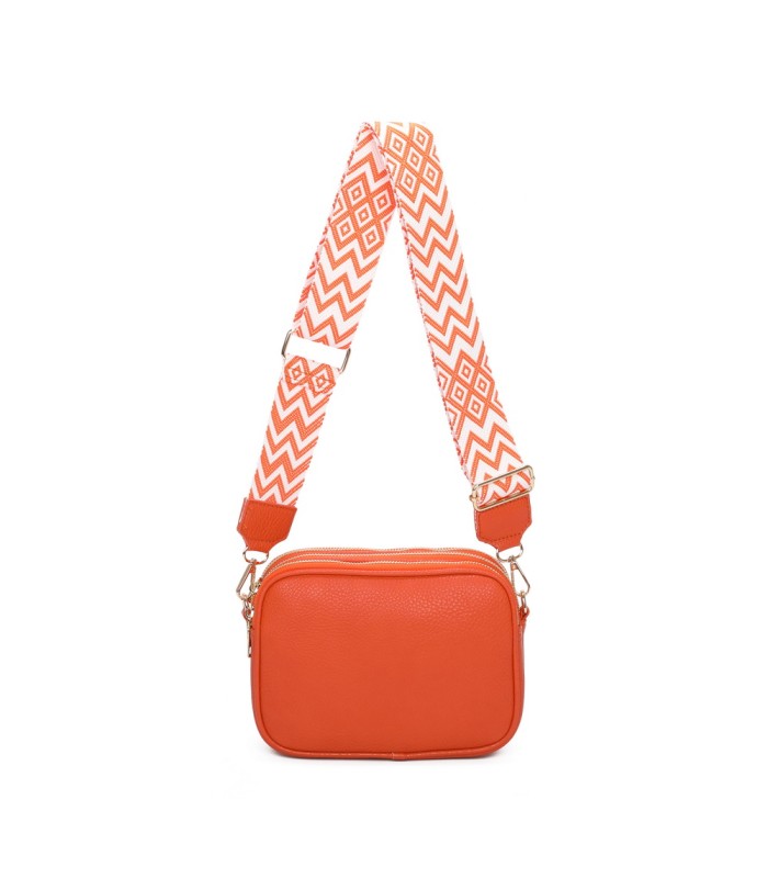 T11696 - Bolso con bandolera ancha de colores y doble compartimento interior