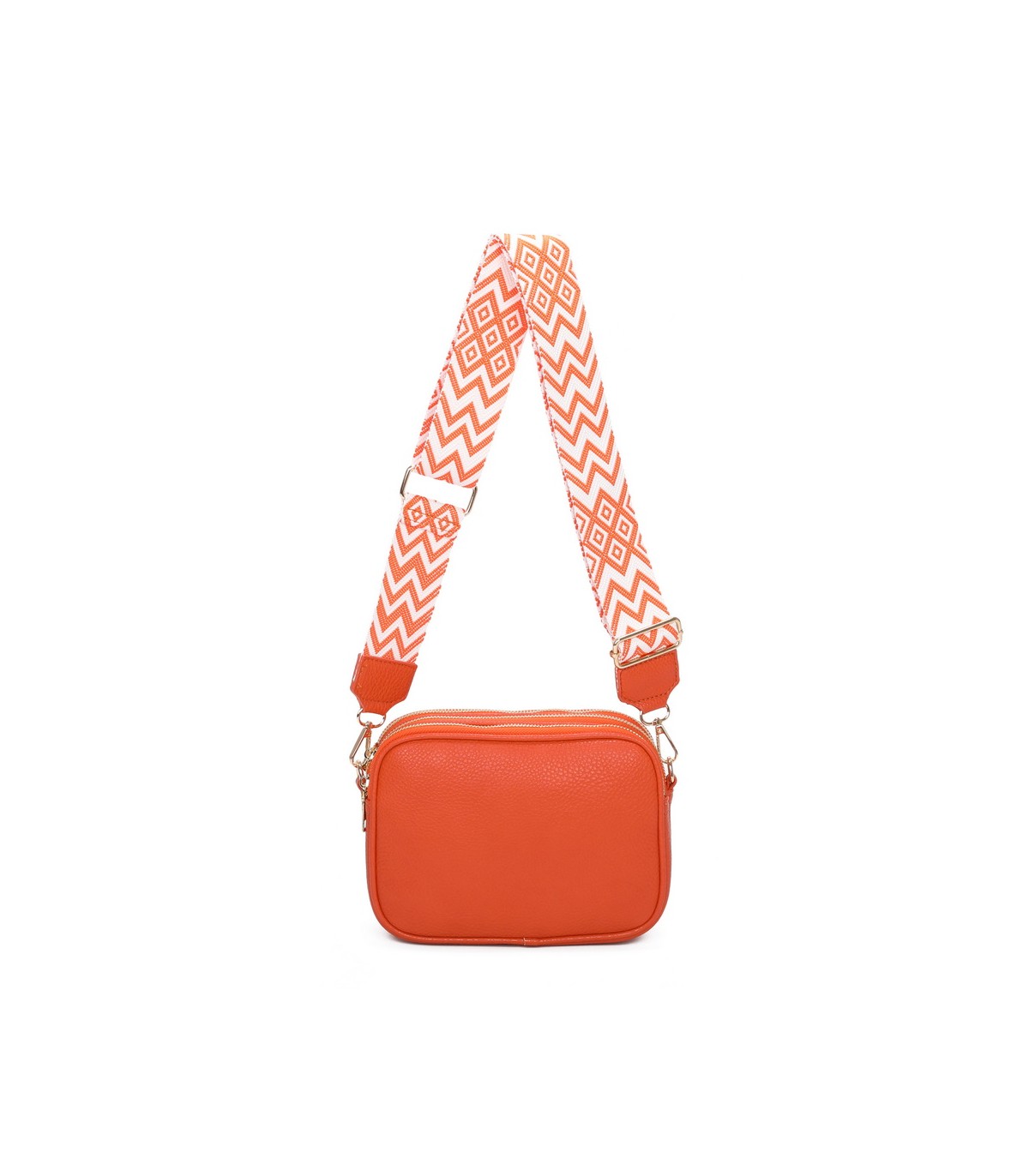 T11696 - Bolso con bandolera ancha de colores y doble compartimento interior