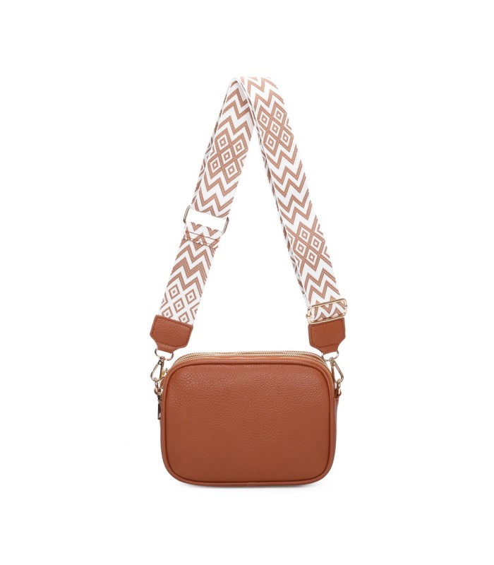 T11696 - Bolso con bandolera ancha de colores y doble compartimento interior