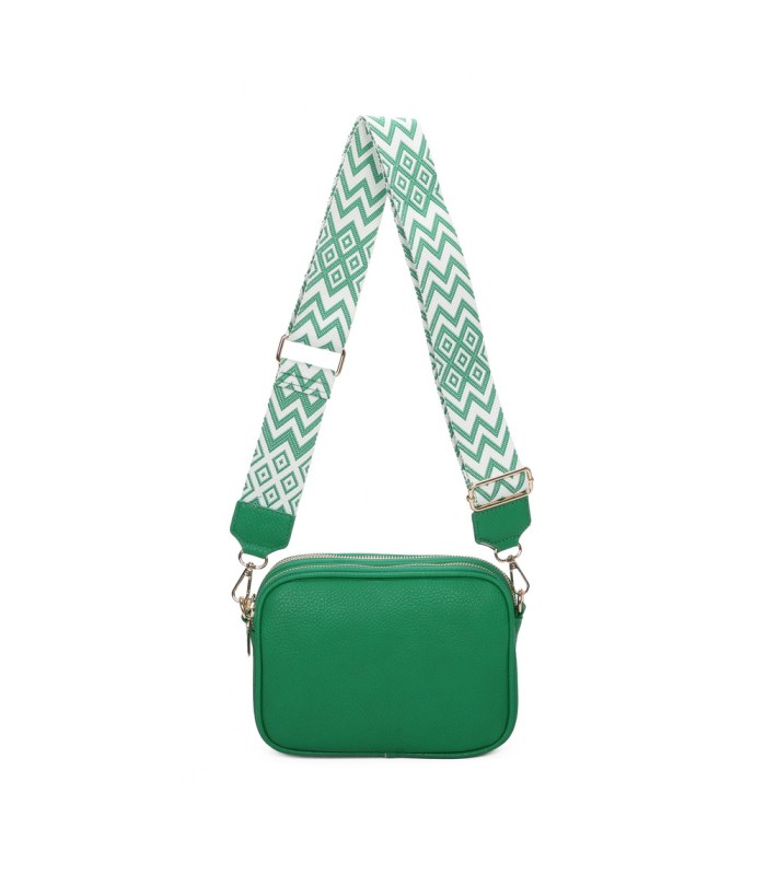 T11696 - Bolso con bandolera ancha de colores y doble compartimento interior