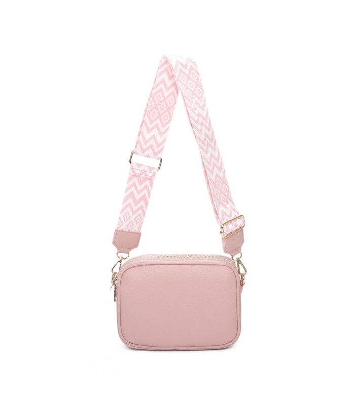 T11696 - Bolso con bandolera ancha de colores y doble compartimento interior
