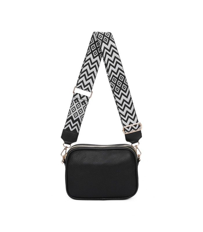 T11696 - Bolso con bandolera ancha de colores y doble compartimento interior