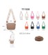 T11696 - Bolso con bandolera ancha de colores y doble compartimento interior