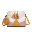 T10351 - Bolso bandolera con dos borlas y un pompón