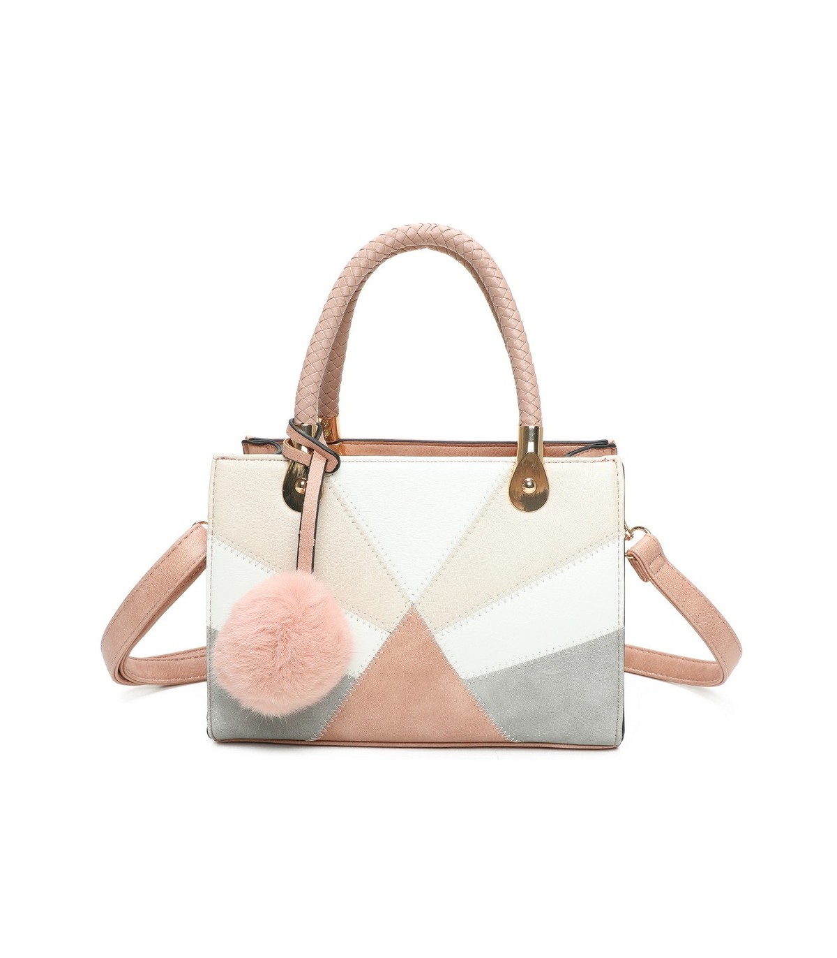 T11614 - Bolso bandolera con pompón a juego