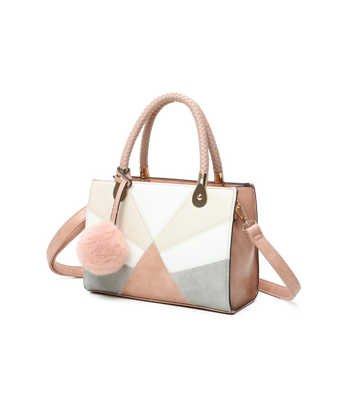 T11614 - Bolso bandolera con pompón a juego