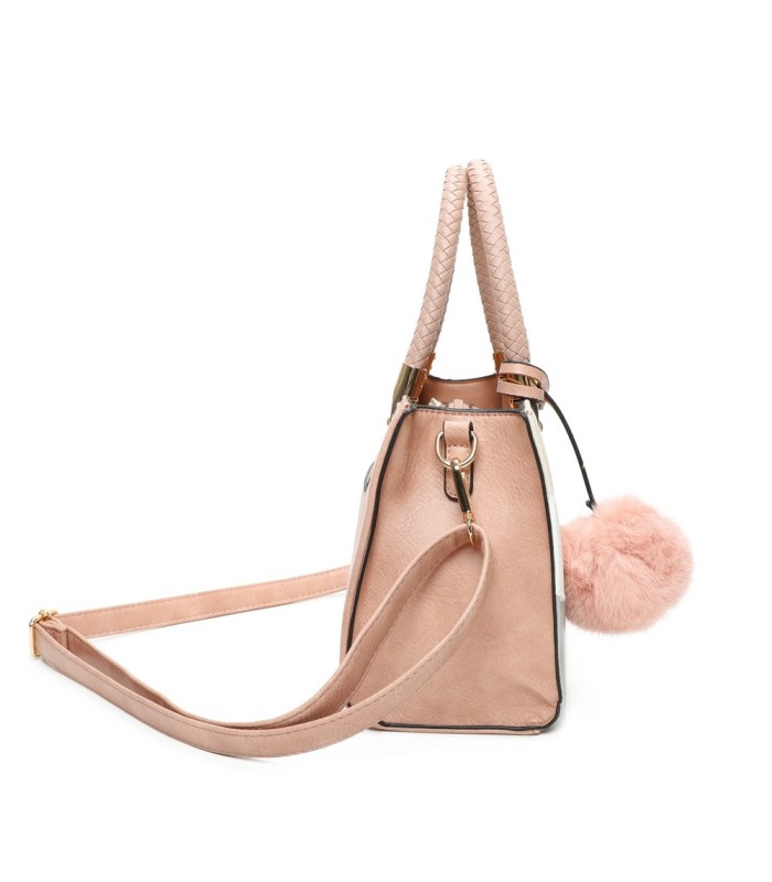 T11614 - Bolso bandolera con pompón a juego