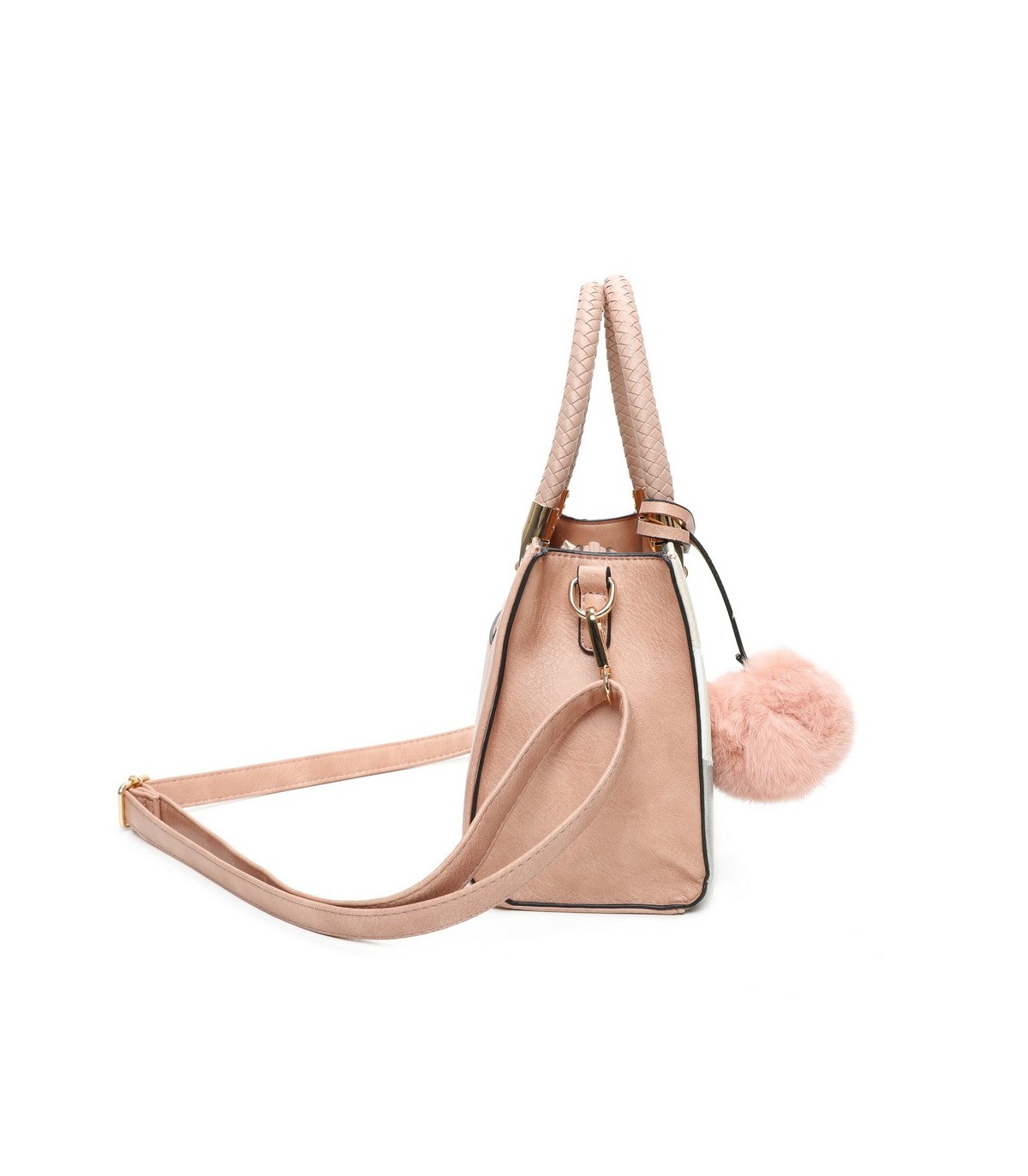 T11614 - Bolso bandolera con pompón a juego