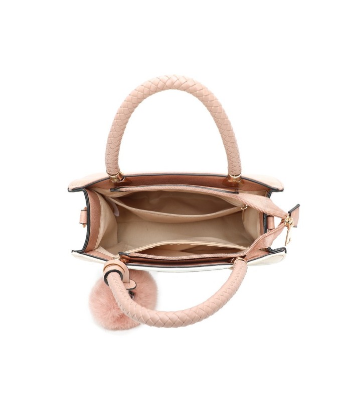 T11614 - Bolso bandolera con pompón a juego