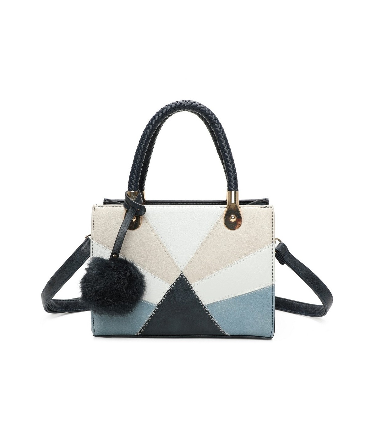 T11614 - Bolso bandolera con pompón a juego