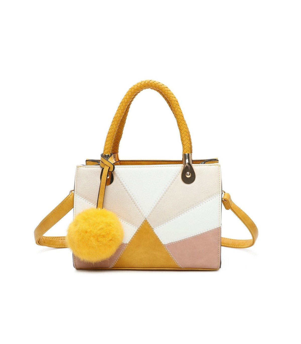 T11614 - Bolso bandolera con pompón a juego