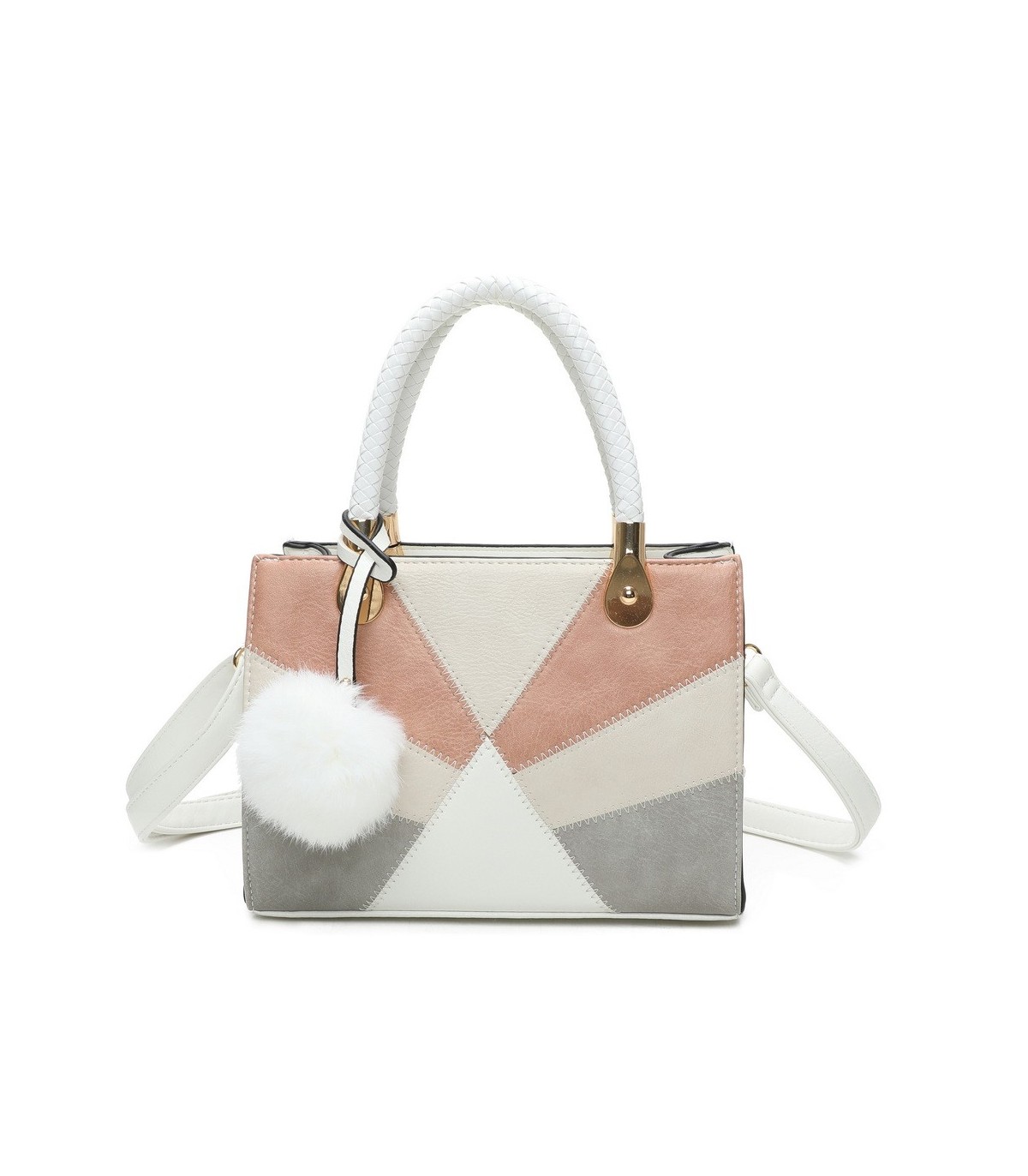 T11614 - Bolso bandolera con pompón a juego
