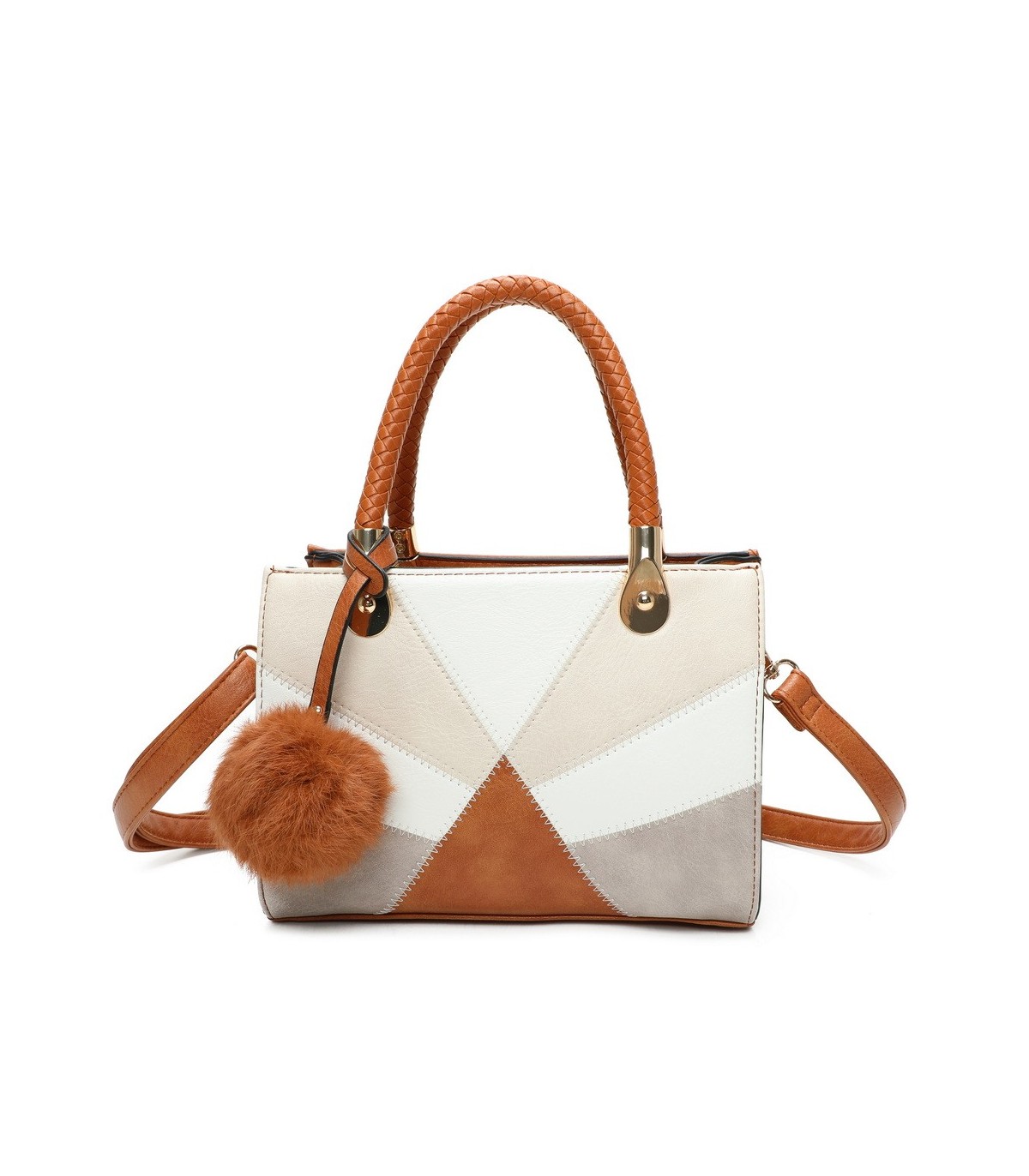 T11614 - Bolso bandolera con pompón a juego